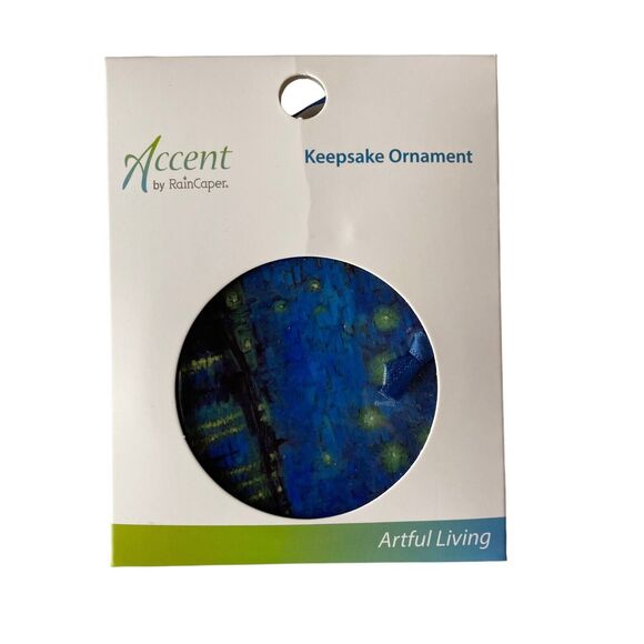 Van Gogh Over the Rhone Keepsake Ornament RainCaper Double Sided 3" PorcelainNEW - Picture 4 of 6